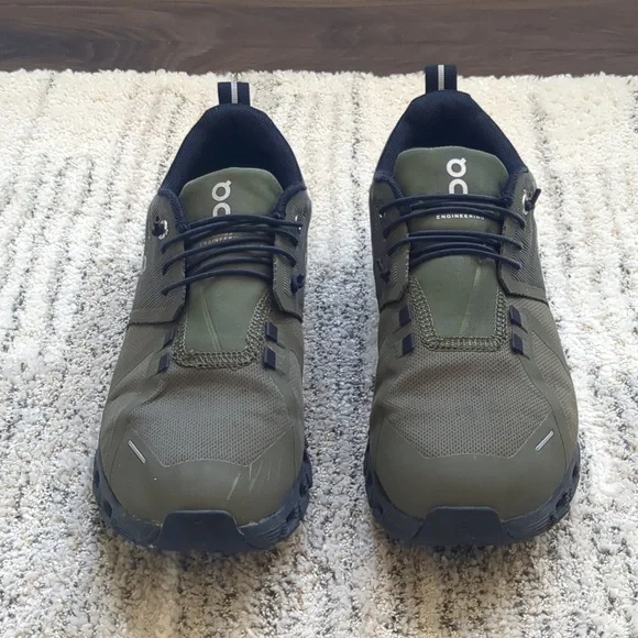On Running Women's Cloud Waterproof Olive Athletic Shoes - Picture 4 of 6